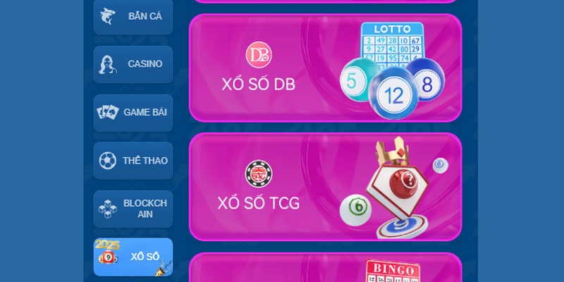 Các sản phẩm cá cược xổ số 58WIN hấp dẫn